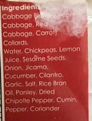 Lista de ingredientes del producto Smokey Chipotle falawesome wrap Eat güd 1
