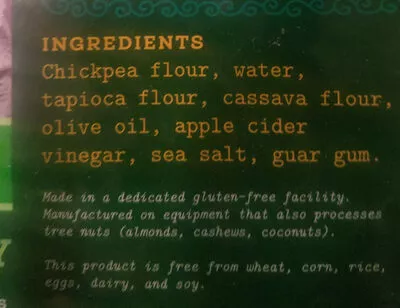 List of product ingredients Chickpea Flour Siete siete 8