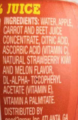 List of product ingredients Good2grow, v-blend juice, strawberry kiwi, strawberry kiwi  