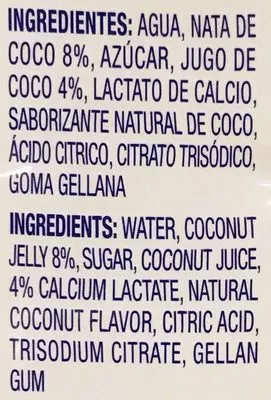 Lista de ingredientes del producto Coconut Drink Coco Pure Premium Okf Corporation 1.5 L