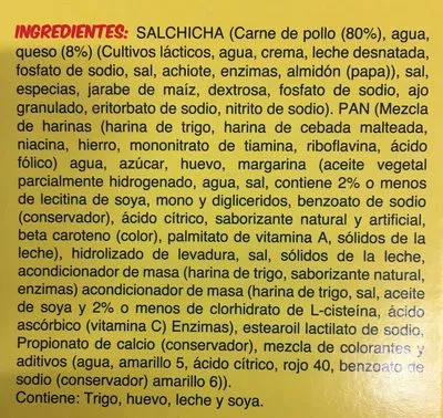 List of product ingredients Hot Doggis RBS Rancho Buen Sabor RBS Rancho Buen Sabor 456 g.