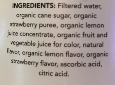 Lista de ingredientes del producto Strawberry Paradise Purity Organic  Inc. 500 ml