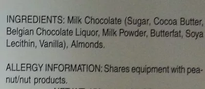 List of product ingredients Milk Chocolate with Almonds Eureka Bar! 5 oz (150 g)