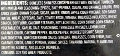 List of product ingredients Pulled Chicken Jack Daniel's 16 OZ (1 LB)
