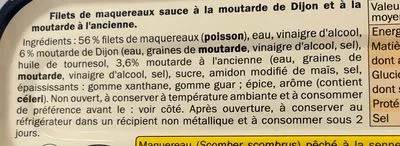 Liste des ingrédients du produit Filet de maquereaux à la moutarde a l'ancienne Nixe 