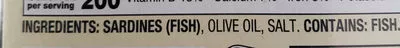 List of product ingredients Sardines Season 85g