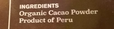 Lista de ingredientes del producto Organic cacao powder Healthworks 2.27 kg