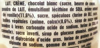 Liste des ingrédients du produit Glace Chocolat Blanc Spéculoos Promis Juré 370 g / 500 ml