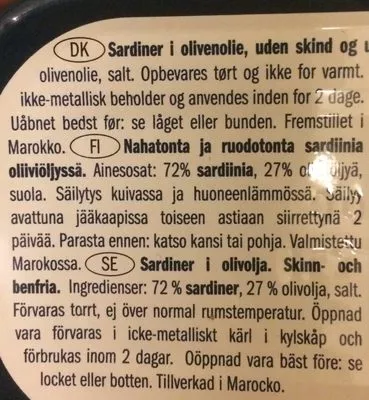 Liste des ingrédients du produit Sardines à l'huile d'olive Nixe 125 g