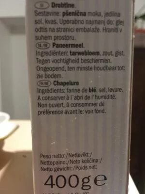 List of product ingredients Fines Chapelure de Pain Belbake 400g