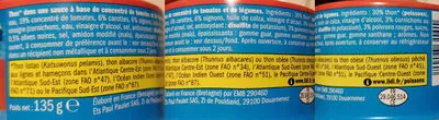List of product ingredients Thon à la Catalane Nixe 135 g