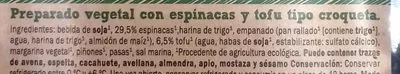 List of product ingredients Croquetas de espinaca y tofu My Best Veggie 220 g