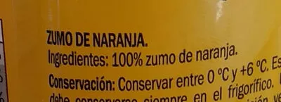 Lista de ingredientes del producto Zumo de Naranja exprimido Solevita 