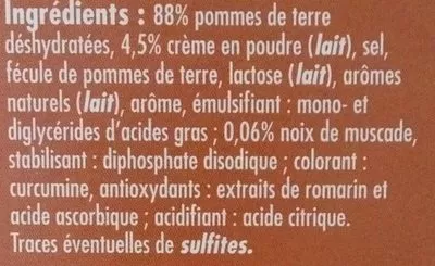 List of product ingredients Saveur d'Autrefois Relevée à la Noix de Muscade Harvest Basket, Lidl 500 g (4 * 125 g e)
