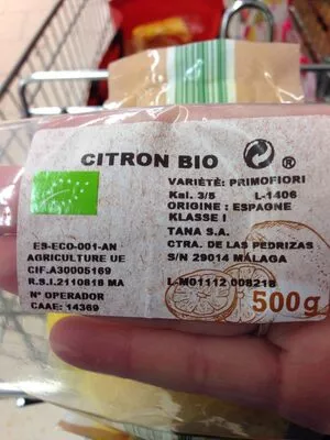 Lista de ingredientes del producto Limón bio Biotrend 500 g