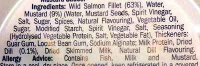 Lista de ingredientes del producto Wild pacific salmon fillet in a dill & mustard sauce NiXe 190g