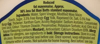 Lista de ingredientes del producto Lighter Than Light Mayonnaise Batts 510g