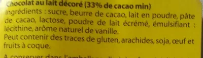 Lista de ingredientes del producto Sucette en Chocolat au Lait Décoré LIDL 20 g
