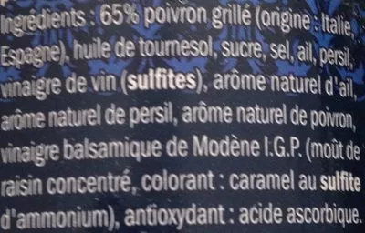 List of product ingredients Poivrons Grillés Pour Bruschetta Italiamo, Lidl 190 g e