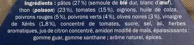 List of product ingredients Salade de Thon A la Catalane Nixe 