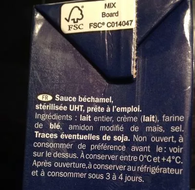 Lista de ingredientes del producto Besciamella - Béchamel Sauce - Italiamo Italiamo 500 ml