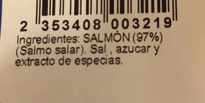 List of product ingredients Saumon fumé  
