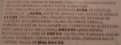 List of product ingredients Empanada de atún Mercadona 
