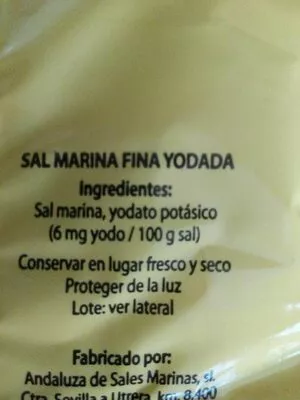 Liste des ingrédients du produit Sal marina la villa 