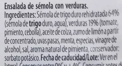 Liste des ingrédients du produit Tabule Casa Morando 400 g