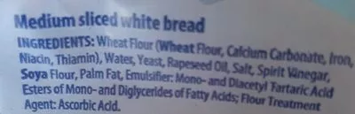 Lista de ingredientes del producto Aldi Danish white bread Aldi 