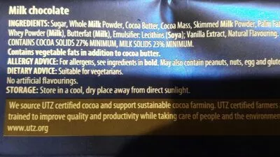 List of product ingredients Milk chocolate Dairyfine 200g