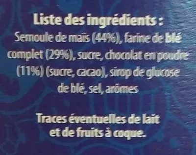 Lista de ingredientes del producto Smiley Cereal Chocolat Smiley World 375 g e