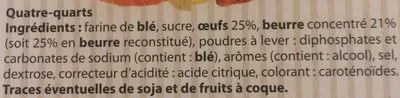 List of product ingredients Quatre Quarts Tante Odile 500g