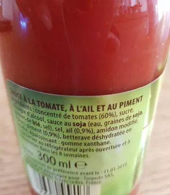 Lista de ingredientes del producto Sauce aigre-douce Asia Green Garden 