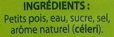 List of product ingredients Petits Pois à l'étuvé extra fins Fleurs des Champs, Conserves France 560 g poids net égoutté