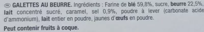 List of product ingredients Galettes Saint Sauveur LU, Kraft Foods 130 g