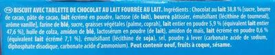 Liste des ingrédients du produit Petit écolier tendre coeur au lait LU, Petit écolier, Kraft Foods 120 g