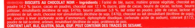 Lista de ingredientes del producto Pépito pockitos chocolat noir LU, Kraft Foods 295 g