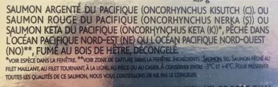 Liste des ingrédients du produit Saumon fumé sauvage du Pacifique Labeyrie 
