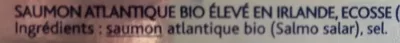 Liste des ingrédients du produit Saumon fumé - Bio Labeyrie 150 g