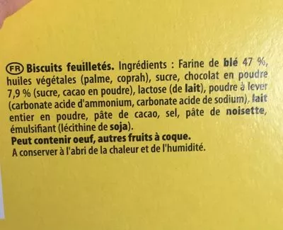 Liste des ingrédients du produit Petits coeurs chocolat LU, Mondelez, Kraft Foods 125 g