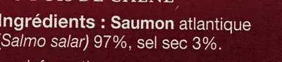 List of product ingredients Le Saumon fumé extra Ecosse Delpeyrat 4 tranches
