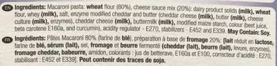 Liste des ingrédients du produit Macaroni and Cheese Dinner  