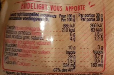 List of product ingredients Bridelight (6 % MG) Fruité & Fondant Bridelight 150 g