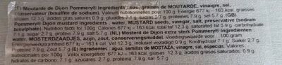 List of product ingredients Dijon Mustard Pommery, Moutarde Pommery 