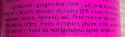 List of product ingredients BIO Pâte de Curry au Gingembre Albert menes 210 g