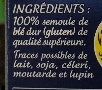 Liste des ingrédients du produit Couscous sachet cuisson Tipiak 500 g (5 sachets)