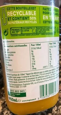 List of product ingredients Jus de clémentine pressée Tropicana 900 mL
