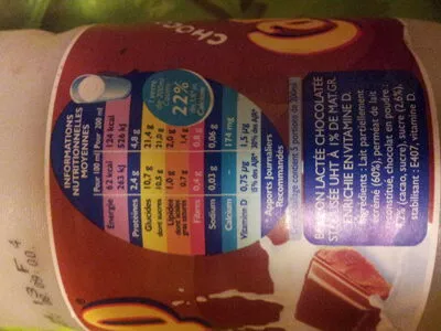 Liste des ingrédients du produit Candy'Up - Chocolaté Candia 1 L e