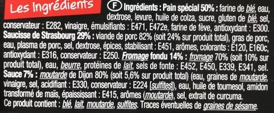 Liste des ingrédients du produit 2 Hot Dogs saveur moutarde Charal 240 g (2 * 120 g)